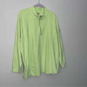 L.L. Bean 3X Fleece Sweater 1/4 Zip Light Green Top